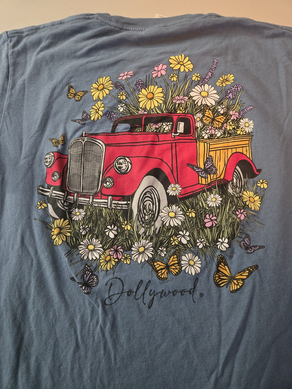 Official Dollywood Theme Park Butterfly & Daisy Graphic Tee